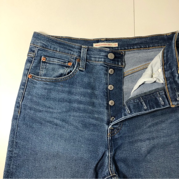 Levi’s Ribcage Straight Ankle Jeans Blue Size 30x27 - Picture 2 of 9